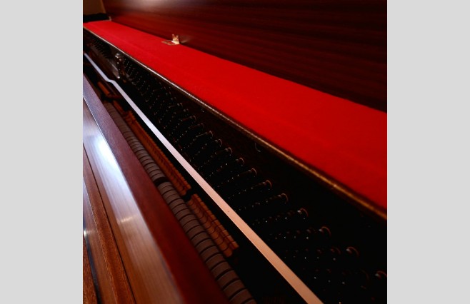 Used Hellas Satin Teak 108 Upright Piano Sold As Seen Bargain - Image 7